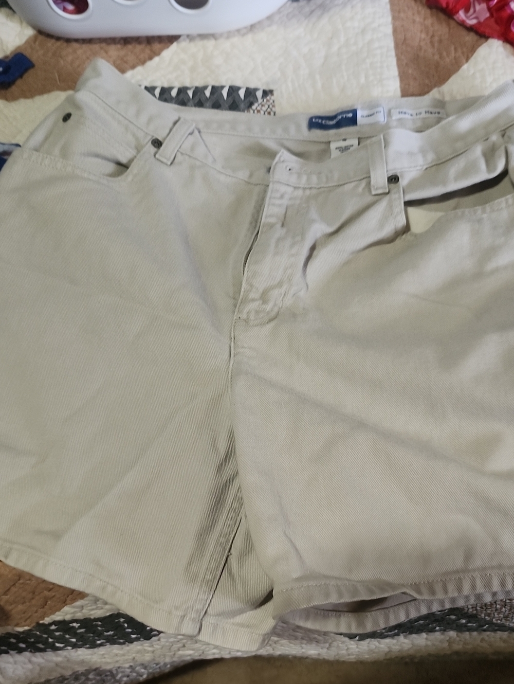 Liz Claiborne Women's High Waist Shorts in Light Khaki